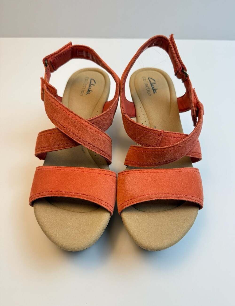 Clarks Rose Way Wedge Sandal Grenadine Suede Size US 10M
